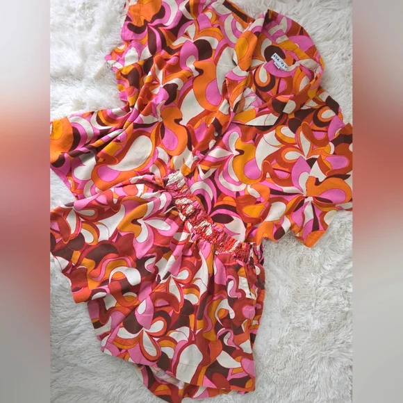 70's Psychedelic Print Short Set Size 3X - Picture 15 of 15